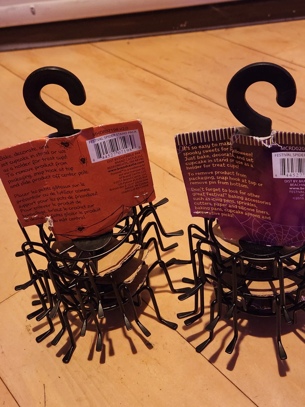 Metal Spider Cupcake Stands - Black (Set of 4, 2 Sets)